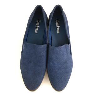 Womens Blue Suede Slip on Size 10